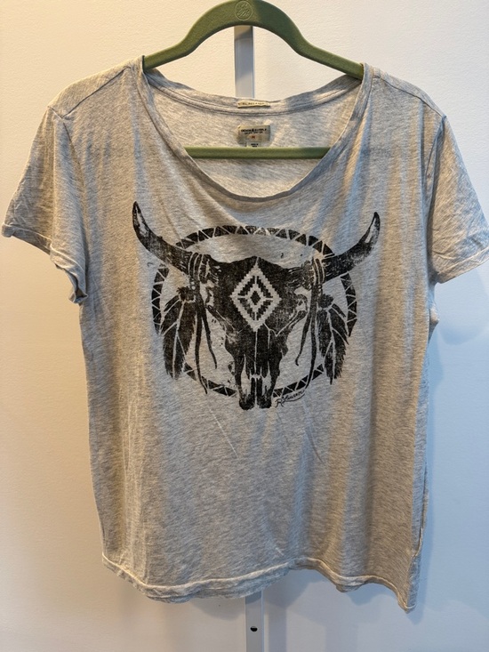 Denim & Supply Ralph Lauren Tops - Denim & Supply Ralph Lauren Gray Short Sleeve Graphic Skull Head Tee Size M